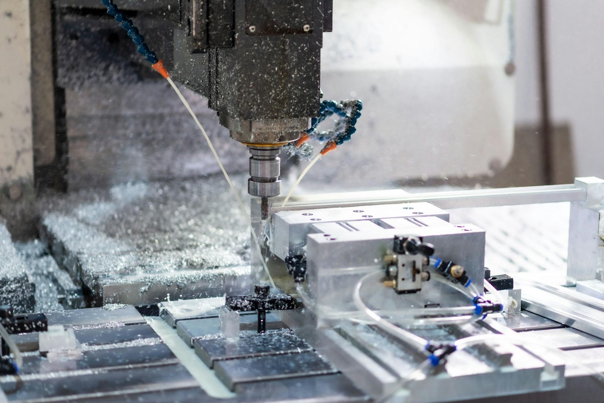 CNC milling machine in a metal machine shop — illustrative preview, not the client website